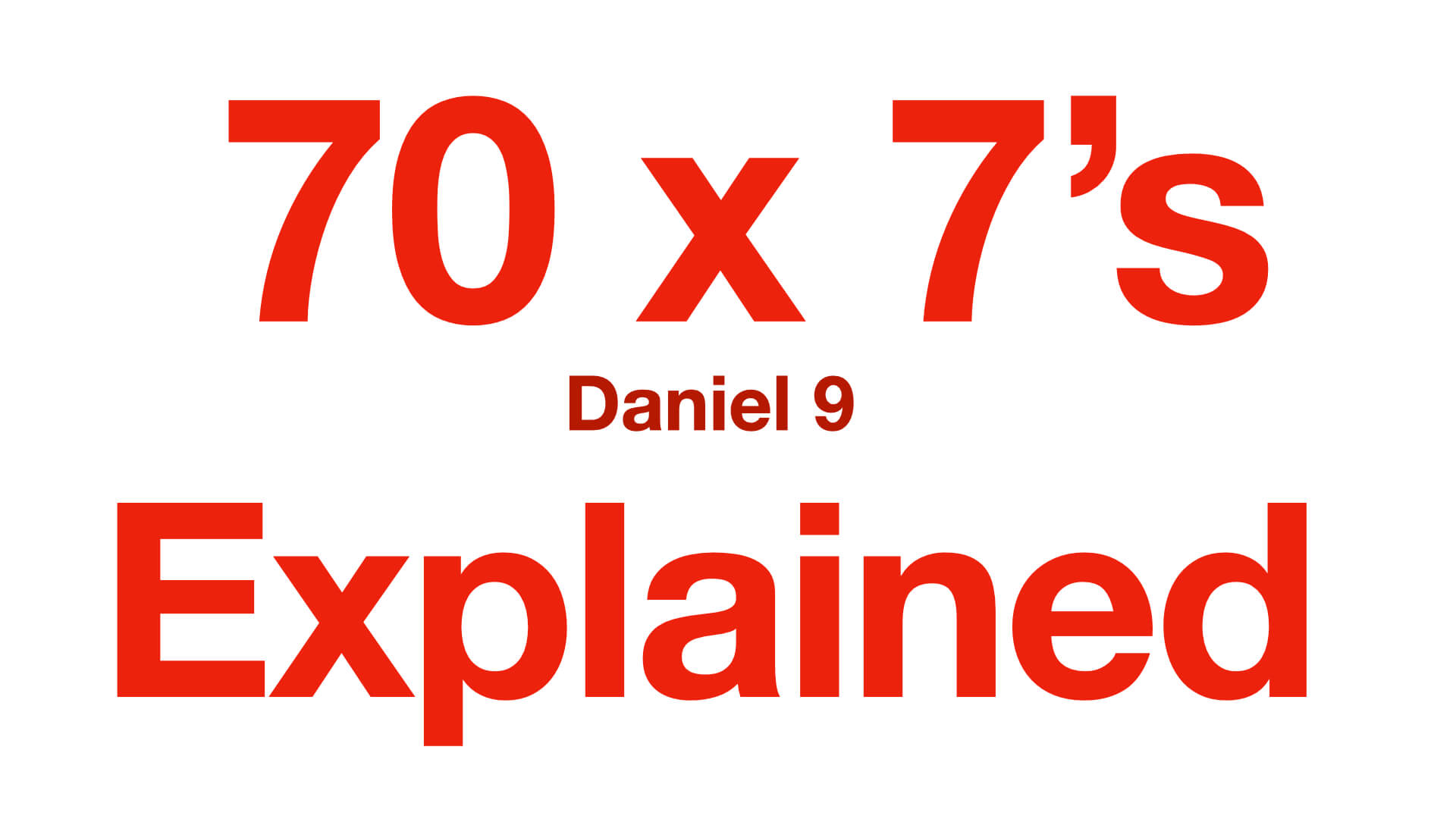 The Seventy “Sevens” Explained – Daniel 9